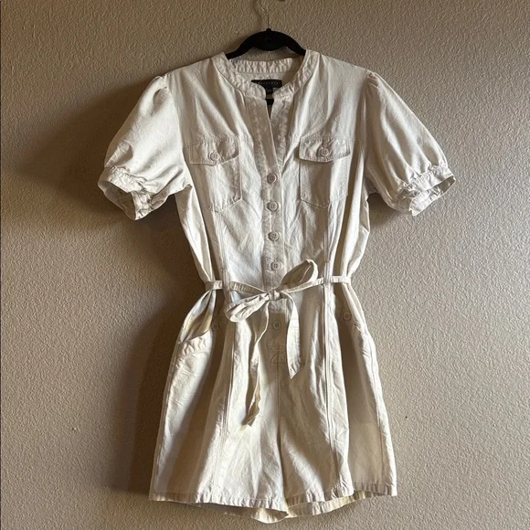 Sanctuary Cream Short Sleeve Romper - Picture 3 of 5